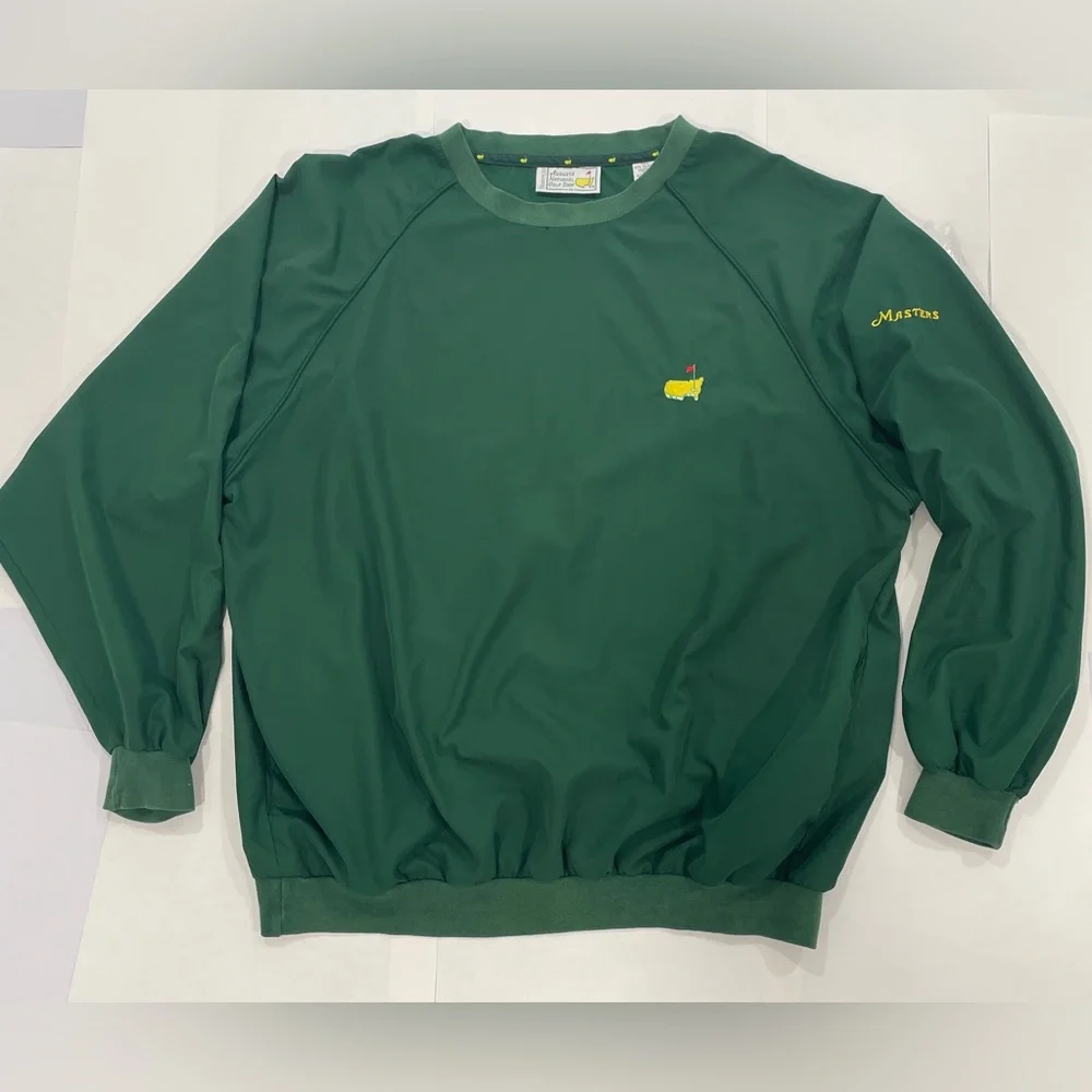 VTG Slazenger Augusta National Masters Green Pullover Windbreaker Pockets Y2K XL - Picture 5 of 16